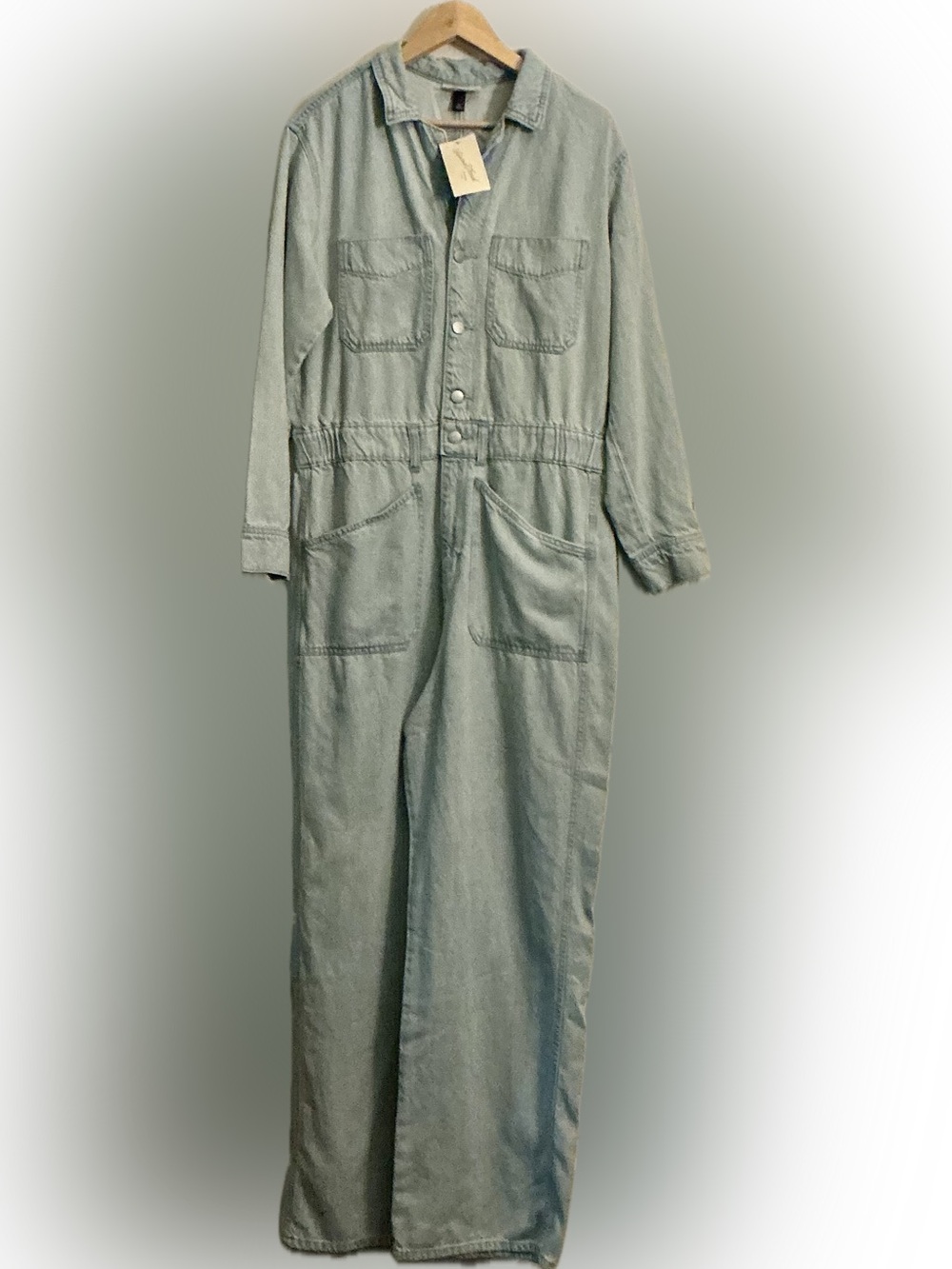 NWT Universal Thread Denim Baggy Jumpsuit Light Wash Size 14 Wide Leg Utility